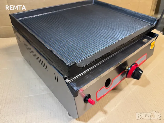 Професионална Газова скара чугунена плоча Оребрена  50х51см с газова защита CE, снимка 5 - Обзавеждане за заведение - 34818501