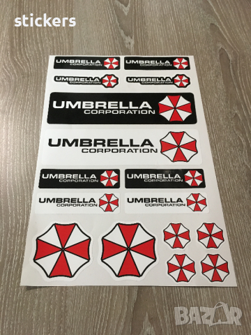 Umbrella Corporation 16бр. стикери различни размери Stickers , снимка 3 - Аксесоари и консумативи - 44988146