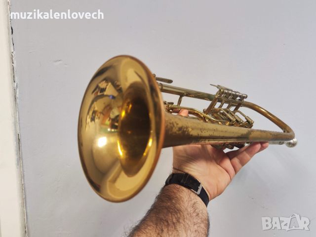 Schmidtco B-Flat Rotary Valve Trumpet 3RV - Ротари Б-Тромпет /Made in Germany/, снимка 5 - Духови инструменти - 45316334