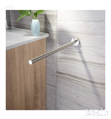 Държач за кърпи, QttvbTna, неръждаема стомана, 40,2x5x1,9 см, сребрист, снимка 5 - Други стоки за дома - 53314408