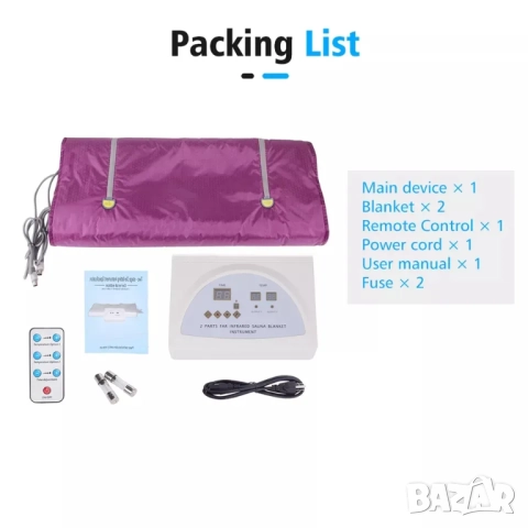 Инфрачервено одеяло за топлинна терапия и сауна ефект, снимка 2 - Козметични уреди - 52034757