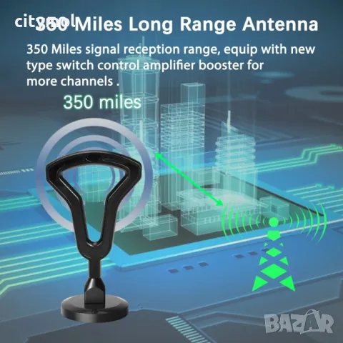 Цифрова антена с усилвател Smart Technology DVB-T2, Магнитна основа, 36dbi, HDTV, 4K, снимка 2 - Приемници и антени - 48338556