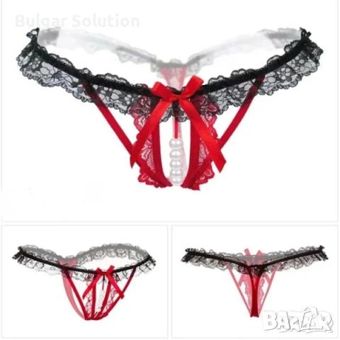 Еротично и секси дамско бельо. Бикини и прашки с перли, снимка 2 - Бельо - 52283898
