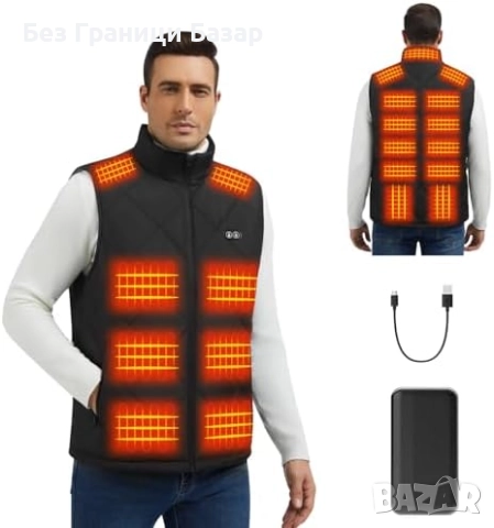 Нов Мъжки отопляем елек 21 зони, 20000mAh батерия, бързо загряване