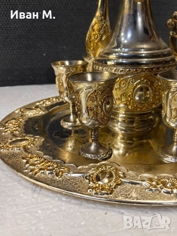 Посребрен сервиз за ракия , снимка 3 - Антикварни и старинни предмети - 52156504