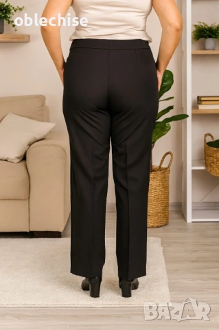 Дълъг класически макси панталон в черно, снимка 3 - Панталони - 49666871