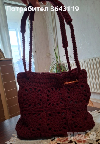 Дамска ръчно изплетена чанта, снимка 3 - Чанти - 54205400