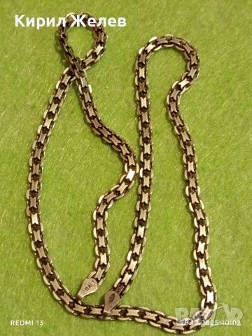 Сребърен ланец плетка тип КУБИНСКА ПЛЕТКА майсторска ръчна изработка Italy 40077