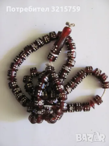 Стара броеница -стъклени мъниста, снимка 5 - Антикварни и старинни предмети - 50324008