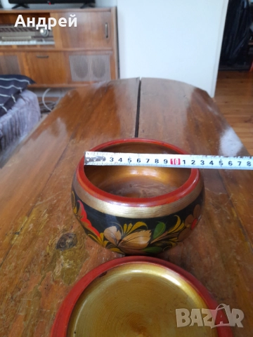 Стара дървена кутия,хохлома #14, снимка 4 - Други ценни предмети - 52930024