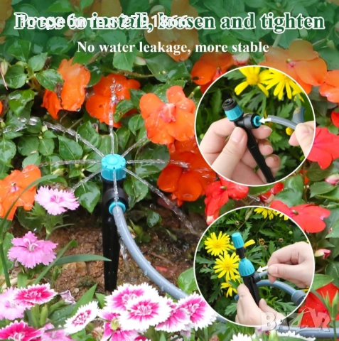 Нов комплект за капково с двупортов таймер 2025 г. с три независими програми с 3 вида капкови дюзи, снимка 11 - Напояване - 52259102