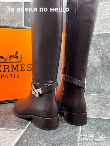 Hermes Дамски Кафеви Ботуши Хермес Код E808, снимка 4 - Дамски ботуши - 51477180