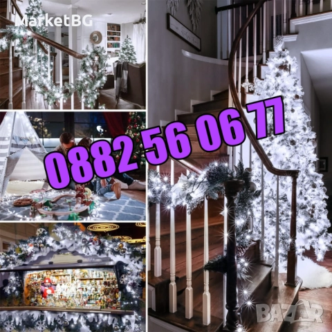 Коледни лампички 100 метра на макара, бяла светлина, водоустойчиви, снимка 3 - Декорация за дома - 52425310