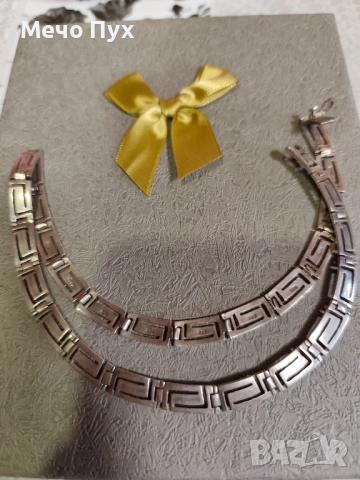 Сребърно полутвърдо колие (341), снимка 6 - Колиета, медальони, синджири - 51489423