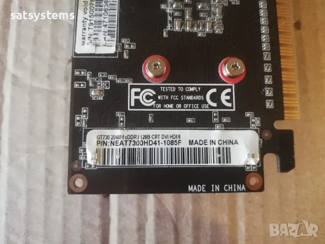 Видео карта NVidia GeForce Palit GT730 HDMI 2048MB GDDR3 128bit PCI-E, снимка 9 - Видеокарти - 47839852