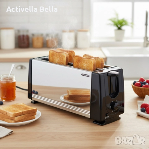 Тостер за 4 филии Termomax TX401S, 1200W, метален, снимка 2 - Тостери - 52590633