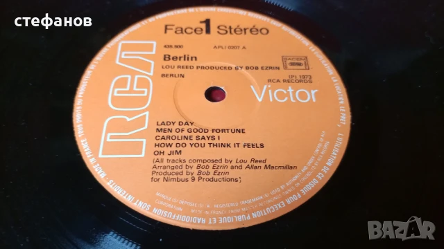 Дългослиреща грамофонна плоча на LOU REED „berlin” 1973, Франция, снимка 6 - Грамофонни плочи - 51096452