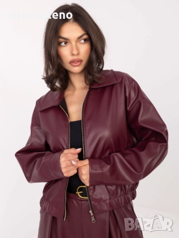 Дамско яке от еко кожа с цип, 5цвята , снимка 3 - Якета - 52162915