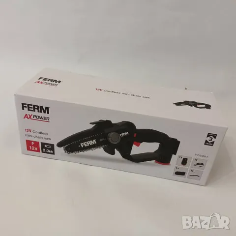 Мини моторен трион FERM CSM1055 + батерия 2AH USB-C, снимка 2 - Други инструменти - 49351616