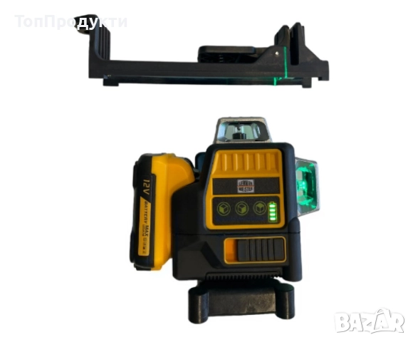 Лазерен 3D -  360 градуса нивелир с 2 батерии 12V 3 AH, 3 лъча, снимка 8 - Измервателни инструменти - 52961365