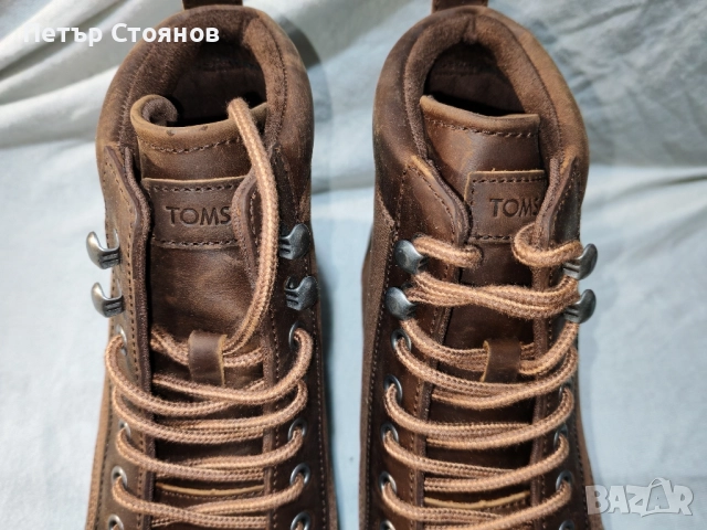 Удобни мъжки боти от естествена кожа TOMS №42, снимка 6 - Мъжки боти - 52522663