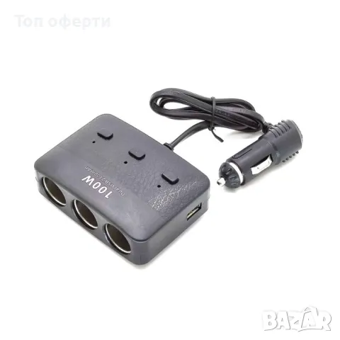 Разклонител за запалка 3-ка + 2 USB 1636, снимка 3 - Аксесоари и консумативи - 49333842