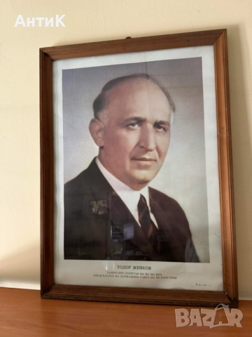 Голям Портрет на Тодор Живков, снимка 2 - Антикварни и старинни предмети - 51776881