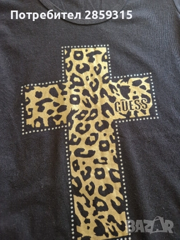 Дамска тениска Guess - размер S, черна