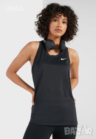 Дамски потник Nike Dri Fit черен М размер, снимка 1 - Потници - 46440142