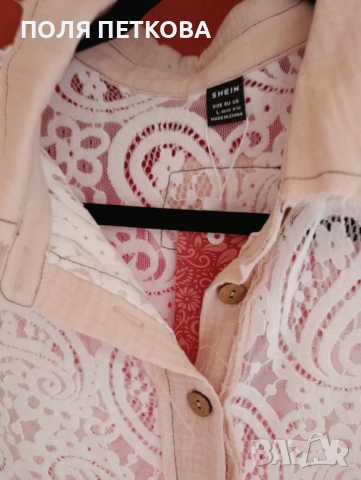 Ефектна риза с дантела, снимка 6 - Ризи - 53503346