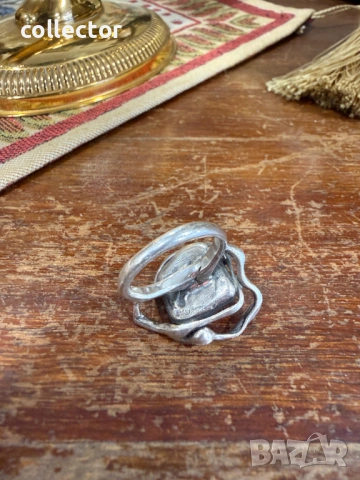 Сребърен пръстен с естествен камък. №8010, снимка 6 - Пръстени - 53947503
