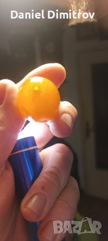 Голямо кехлибарено зърно от стара броеница, снимка 3 - Други ценни предмети - 53987905