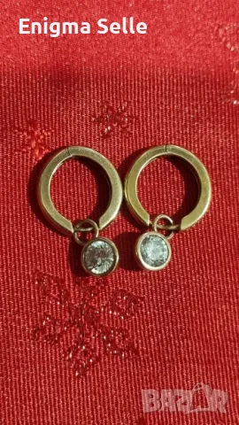 Сребърни обеци с позлата , снимка 4 - Обеци - 50339379