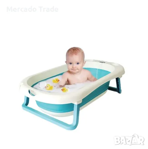  Бебешка вана Mercado Trade, Сгъваема, Анатомична, Бял