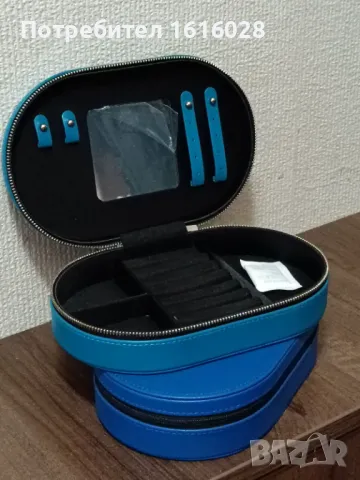 Органайзер за бижута от овална форма от изкуствена кожа с черна кадифена подплата, снимка 16 - Други - 49767777