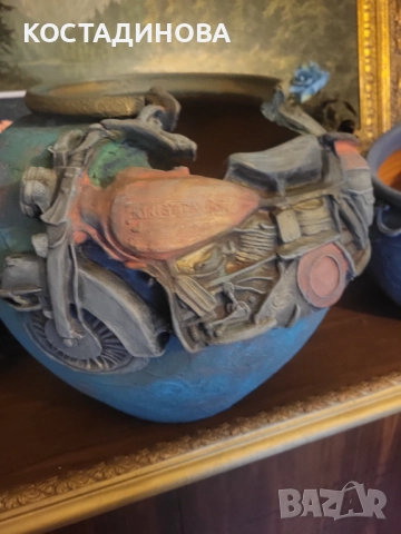 Големи делви с дървени еластични орнаменти , снимка 2 - Саксии и кашпи - 52982403