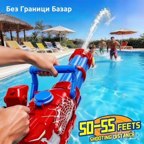 Нов Автоматичен воден пистолет Spider 1500ml LED светлини звук деца игра, снимка 4 - Други - 53644477