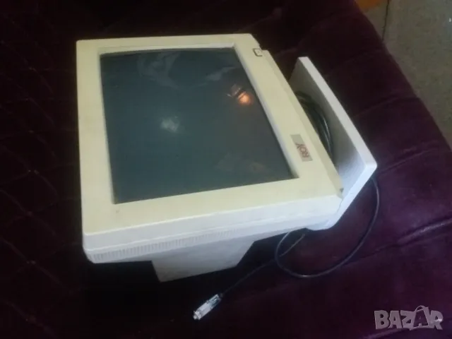 Ретро VGA 14" CRT ч/б монитор стар компютър, снимка 2 - Монитори - 47683276