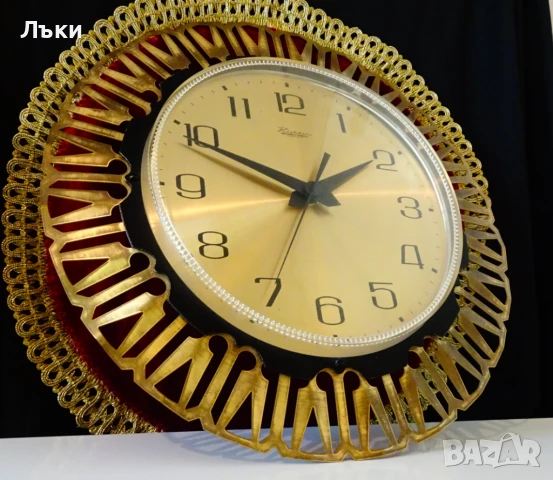 Немски бронзов стенен часовник Richter,перфектен. , снимка 3 - Антикварни и старинни предмети - 51183299