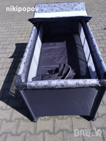 LORELLI Детска кошара на 2 нива с повивалник MOONLIGHT сив, снимка 6 - Кошарки - 53565246