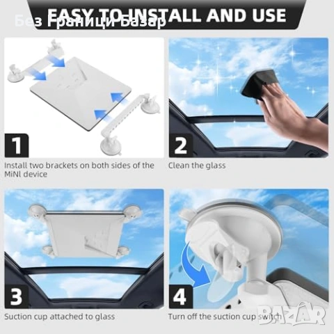 Нова Стойка за Starlink Mini с мощни вендузи за кола RV лодка стъкло шибедах кемпер, снимка 4 - Друга електроника - 54206869