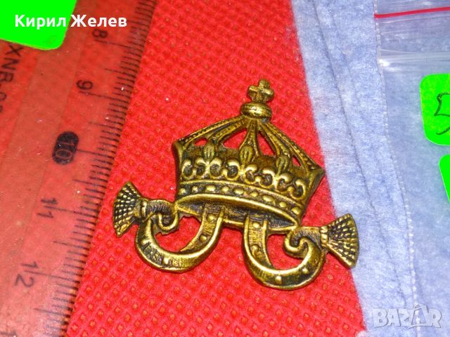 СТАРИННА ПОЗЛАТЕНА МОНАРХИЧЕСКА БРОНЗОВА КОКАРДА ЗНАК Рядка РЕЛИКВА от ЦАРСТВО БЪЛГАРИЯ 45613, снимка 6 - Колекции - 46273651