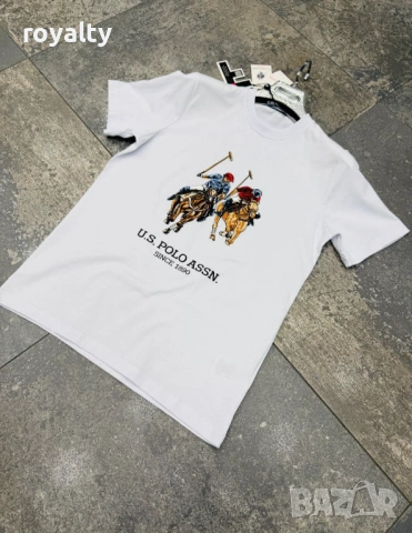 U.S. POLO ASSN. Нова Бяла Мъжка Тениска 