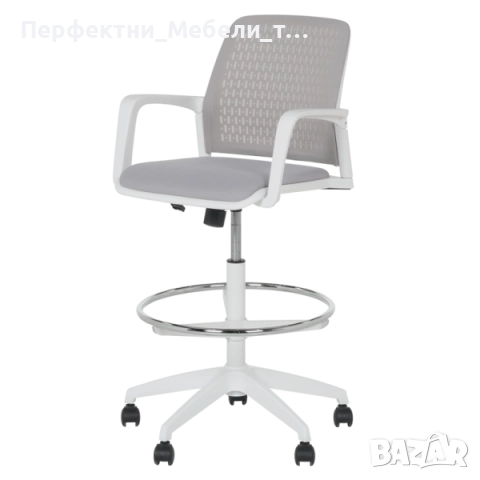 Бар кресло,висок работен стол с подлакътници,стол за рецепция,баров стол,стол с ринг за краката 