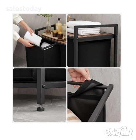 Кош за пране, 71см, 45л., Oxford плат+ метална рамка, снимка 2 - Други - 51844511