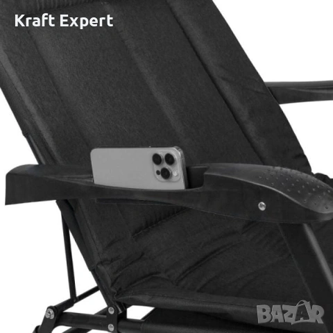 Сгъваем къмпинг стол тип шезлонг – 2в1 стол и легло, до 200 кг, снимка 3 - Къмпинг мебели - 53699118