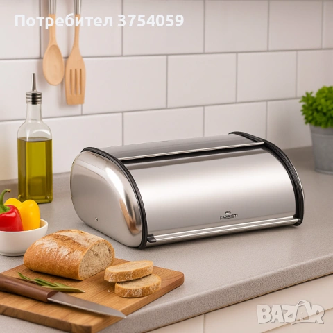 Кутия за хляб Bohmann, 36х24х15см /43.5x27.5x18.5см, неръждаема стомана, снимка 2 - Други - 53130434