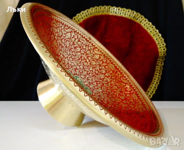 Бронзова фруктиера,клетъчен емайл,риби,лози с грозде. 