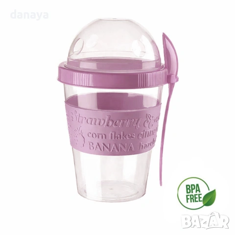 3745 Чаша за мюсли с лъжичка, BPA FREE, 600 ml, снимка 11 - Кутии за храна - 53764142