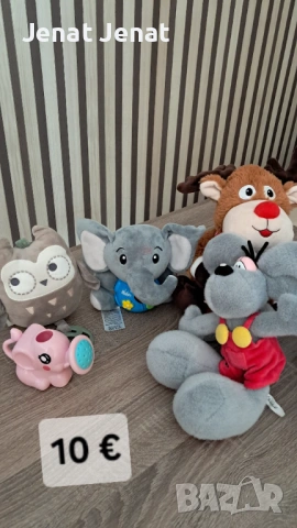 Музикално слонче+ сова с приятна мелодия+ още няколко плюшени играчки